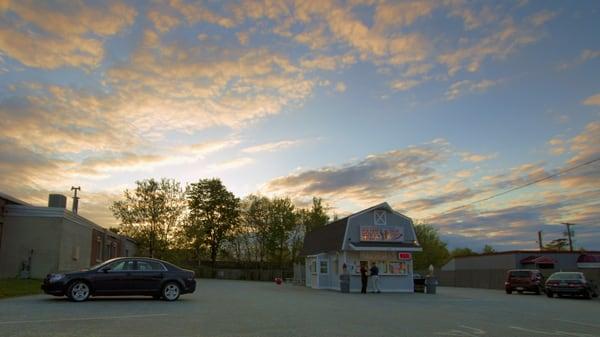 Sunset shot on a chilly May evening. :)  I think it sets the mood well for a late afternoon ice cream run.