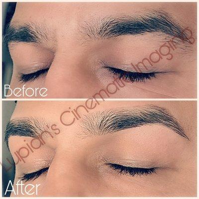 Before & after eyebrow done