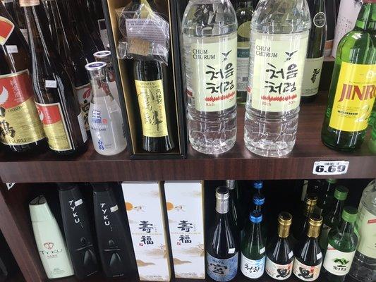 There are several shelves of sake and plum wine as well, most of which are quite affordable.