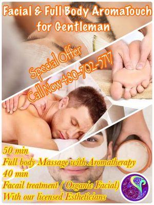 Facial and massage for men