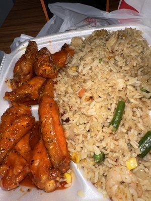 Shrimp Fried Rice and 10 Wing Combo