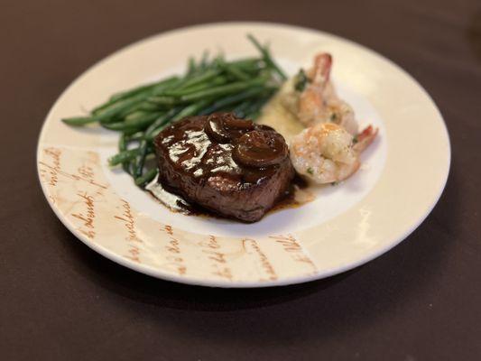 Filet Mignon with Shrimp Scampi