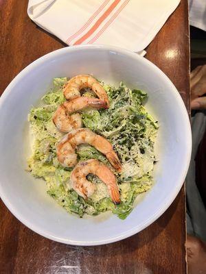 Caesar salad with shrimp