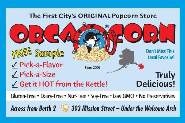 Our popcorn is made with pride and is free of gluten, dairy, nuts, soy, and preservatives.