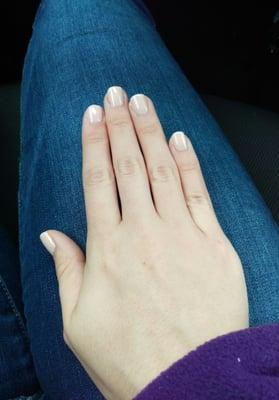 What I asked for, a natural and neutral manicure.