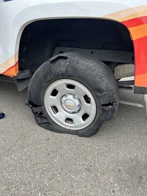 Blown tire