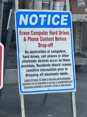 Erase computers and phones before dropping off