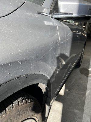 Scratches from the driver Anton V. Scratched our vehicle. Amerfreight will not cover any costs if the drivers damage your vehicle.