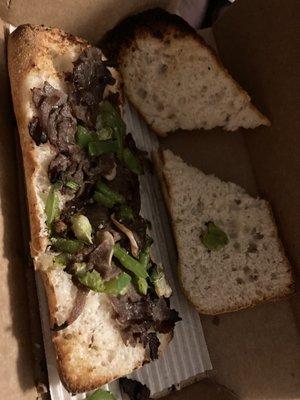 Philly steak sandwich.