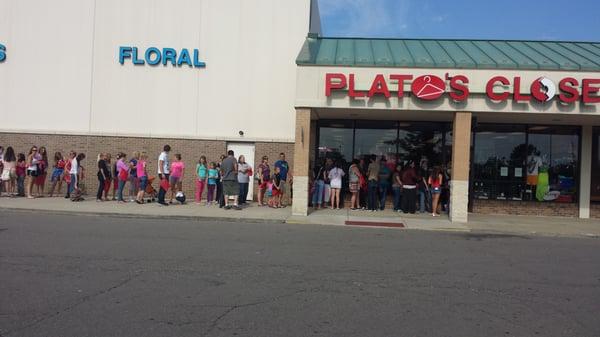 Plato's Closet - Flint, MI does a grab bag sale twice a year and this was the one this summer! So eventful! haha