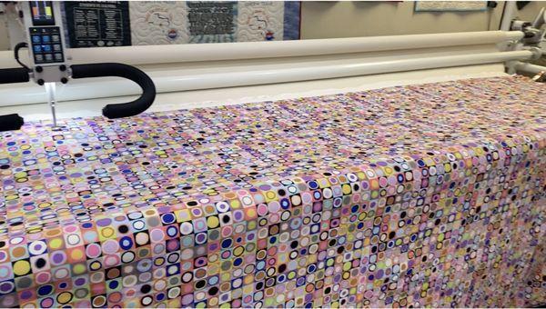 You can make up to a king sized quilt and depending on the pattern, you can usually get it done in one day!