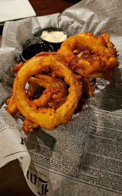 Onion rings (truffle oil and parm on the side)