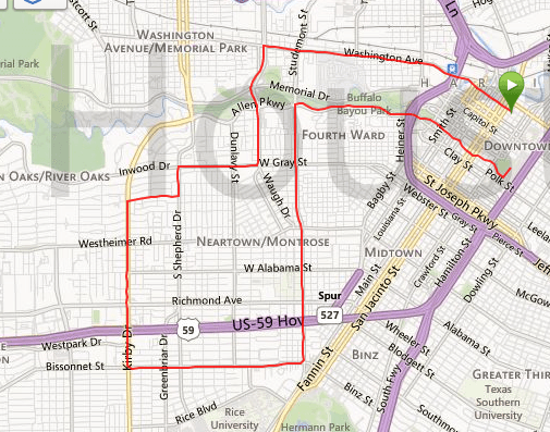 2014 Half Marathon Course map