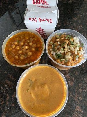 Punjabi Channa Masala, Samosa Chaat, Tofu Tikka Masala