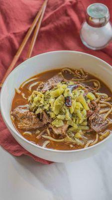 Beef Stew Soup Noodle - Fresh handmade noodle comes with generous portion of slow cooked beef stew.