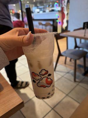 oolong milk tea with boba