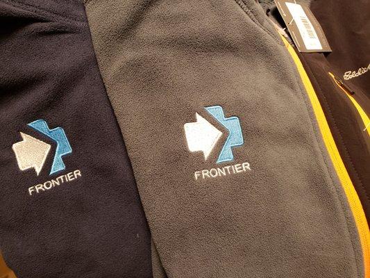 Company logo on fleece zip-up. Great work!