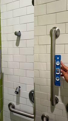 Commercial building here had a shower bar torn off the wall. Simple & easy replacement. We do everything!