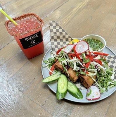 Watermelon Agua Fresca & Birria Egg Rolls