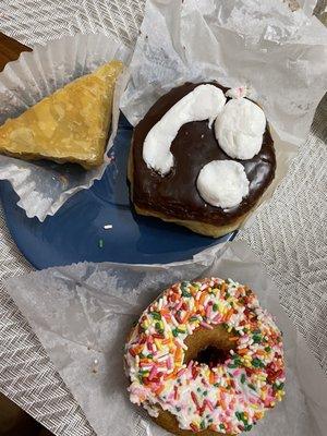 Baklava (honey pastry), special friar, donut w/ vanilla frosting and sprinkles- banana nut muffin not pictured!