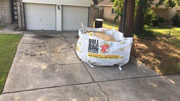 notice the metal dumpster damage next to my bullbag. bullbag did NOT do that.