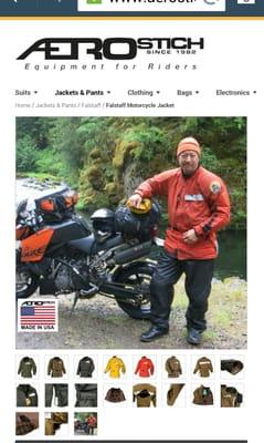 This is Michael, featured in the Aerostich motorbike publication.