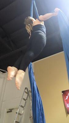 Aerial silks iron cross