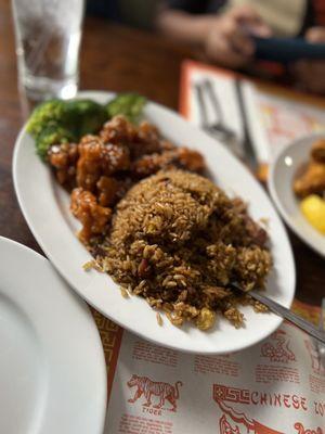 Sesame chicken pork fried rice