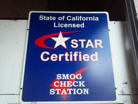 We are *STAR* Certified Smog Check Station