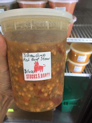 3 Bean Grass Fed Beef Stew - perfect on this rainy day!