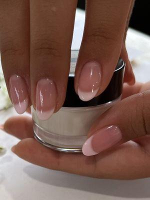 Almond French Manicure.