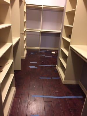 Custom master closet and wood floors