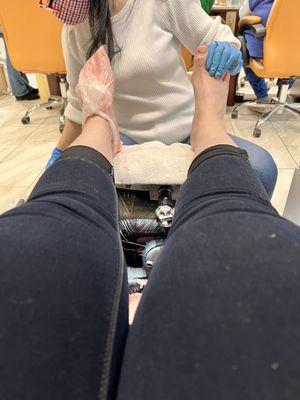 Deluxe pedi w paraffin wax