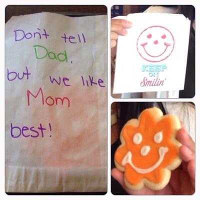 Free cookie for all the moms! (Yes, they gave me a cookie -- hey, I'll be a mom one day, God willing)