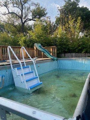 Above ground pool customer needed help with pool.  Lots of algae and unable to swim safely in it