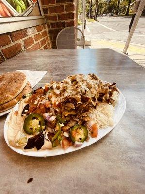 Large Shawarma plate with rice and veggies