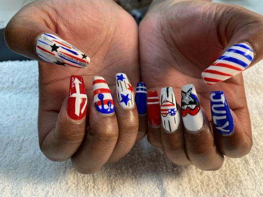 4th of July nails by Melissa