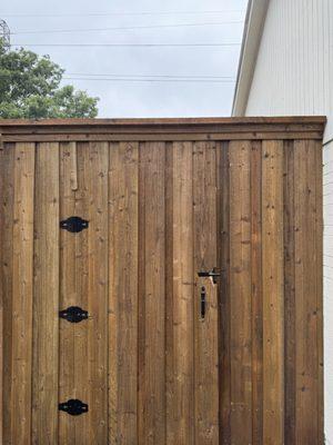 Wood fence gate front