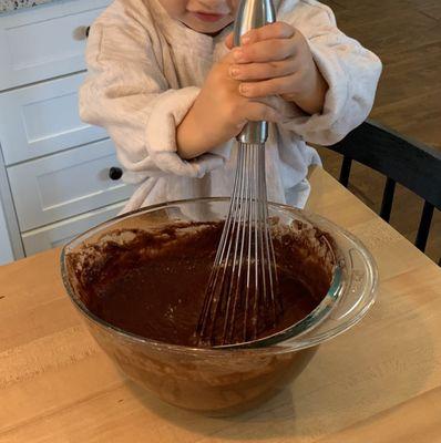 Here we are working on a baking activity, math, fine motor skills and cognitive skills are all being utilized!