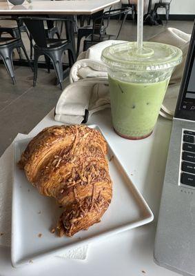 cacio e pepe pastry and strawberry matcha