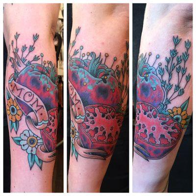 Joey worked with me to create a commemorative heirloom tomato tattoo in celebration of my mom's 60th birthday.