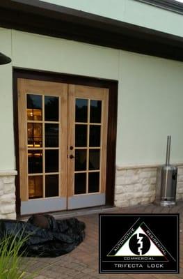 Trifecta Lock installs Kick Plates for this Pearland area business.