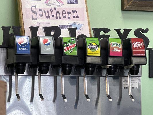 The soda selection