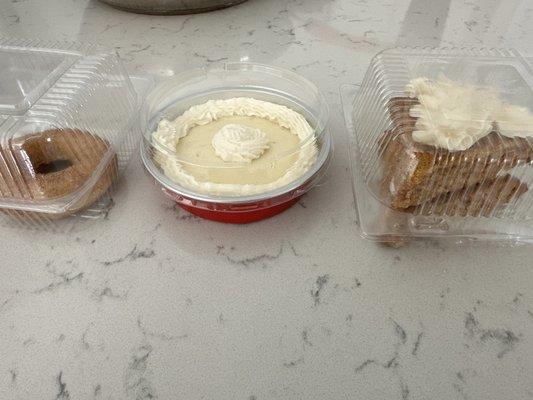 Apple cider donut, key lime pie and carrot cake