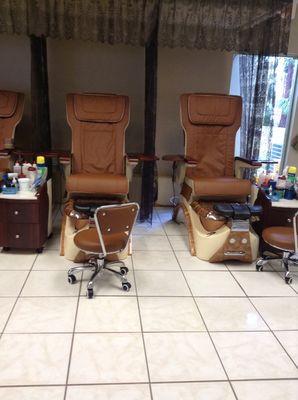 New spa chairs. Experience nail techs, very clean, beautiful and our new and improved nail salon