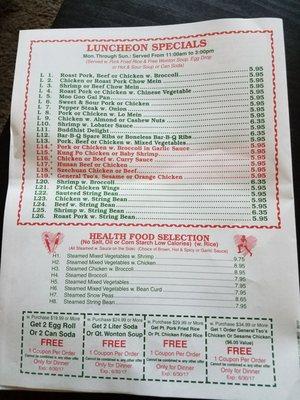 Lunch menu and coupons page 4