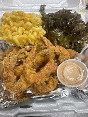 Cajun fried shrimp dinner