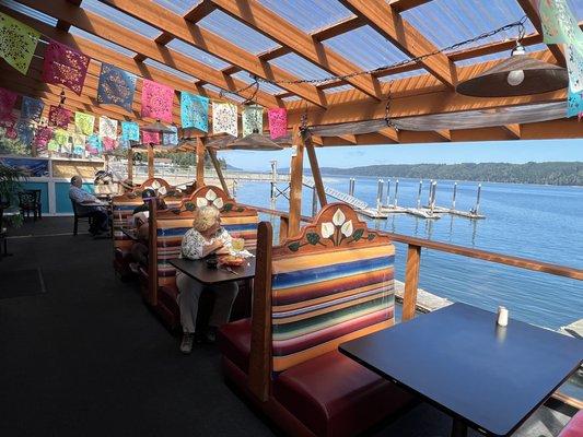 Covered Outdoor deck overlooking Hood Canal