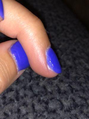 Didn't put the top coat on all my nail