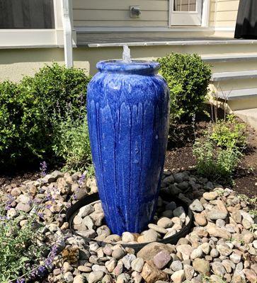 Garden fountain.